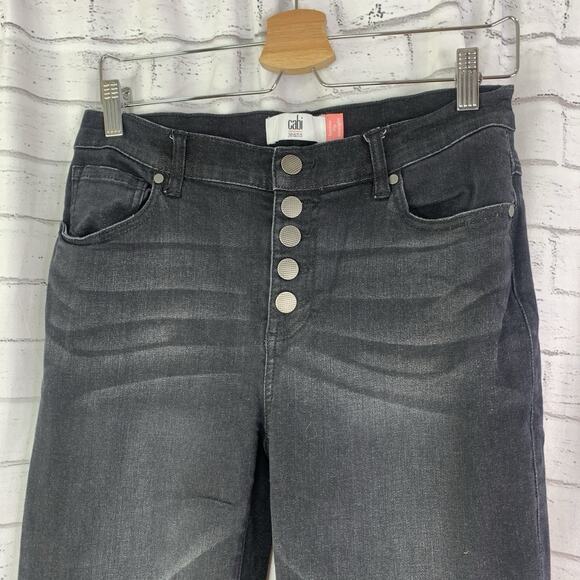 Cabi Black Button Fly Jeans Women’s 4 Straight Leg Stretch Denim Pants 4149 - Picture 5 of 7